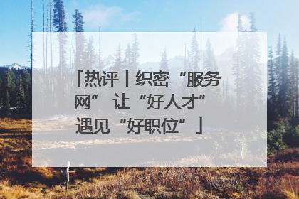 热评丨织密“服务网” 让“好人才”遇见“好职位”